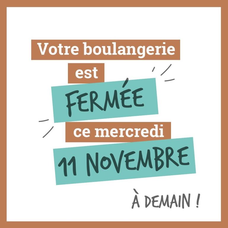 Fermeture 11 novembre 2020